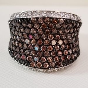 Beautiful Chocolate CZ Saddle Ring